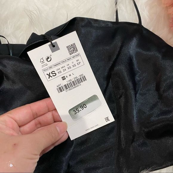 ZARA laced satin crop top. XS - Picture 10 of 12